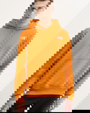 The North Face bluză Simple Dome culoarea portocaliu, cu glugă, cu imprimeu, NF0A89FCBRO1