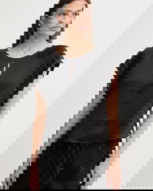 Dkny bluză culoarea negru, uni, P5EA7B94