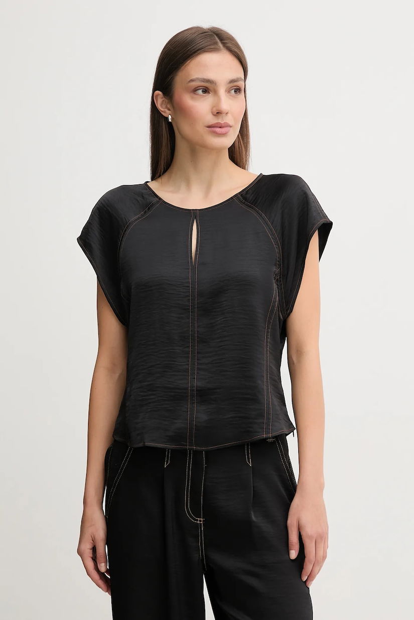 Dkny bluză culoarea negru, uni, P5EA7B94