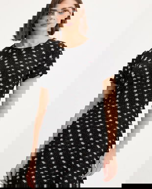 Tommy Jeans rochie culoarea negru, mini, evazați, DW0DW21120