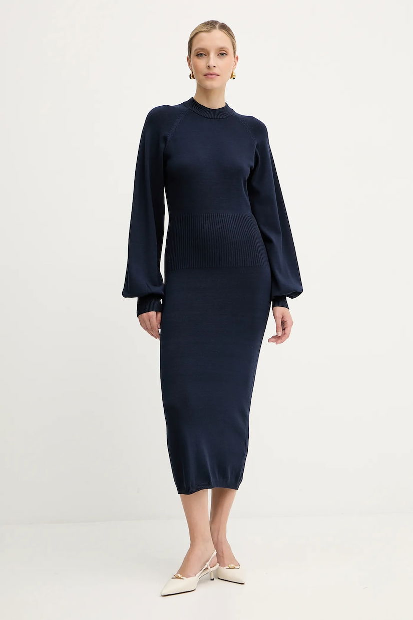 Silvian Heach rochie AMARAT culoarea albastru marin, maxi, drept, GPA25257VE