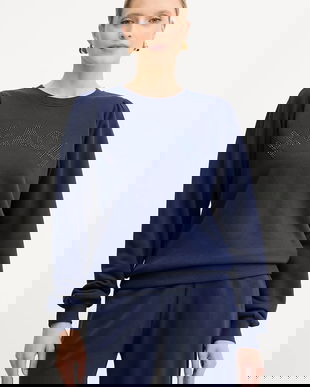 Silvian Heach bluză MARAUL culoarea albastru marin, cu imprimeu, GPA25017FE