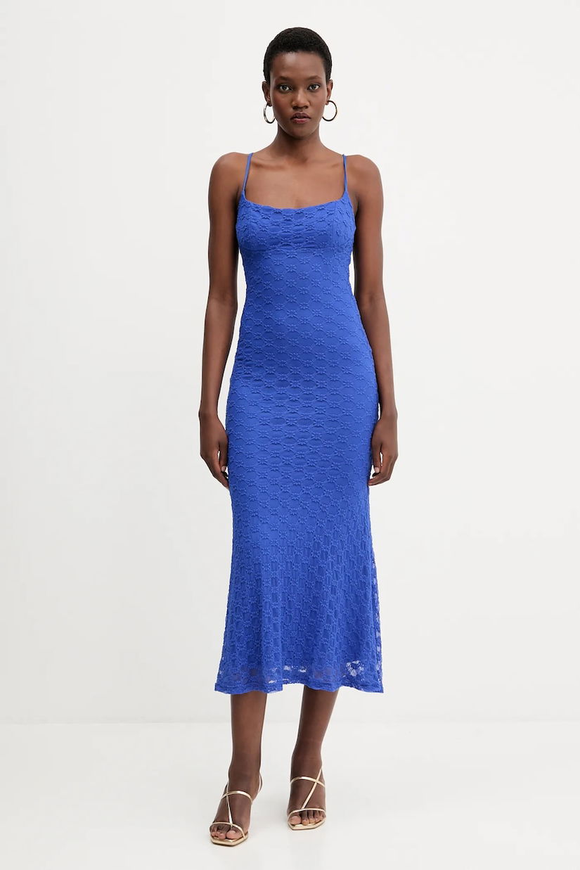 Bardot rochie ADONI culoarea violet, maxi, mulată, 57998DB1
