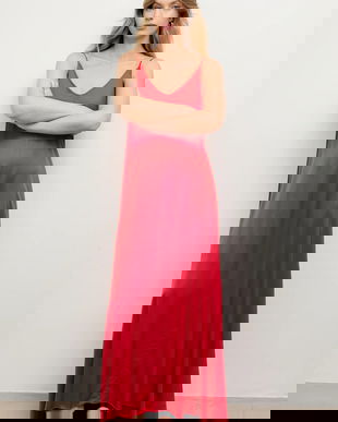 Answear.LAB rochie culoarea rosu, maxi, evazati