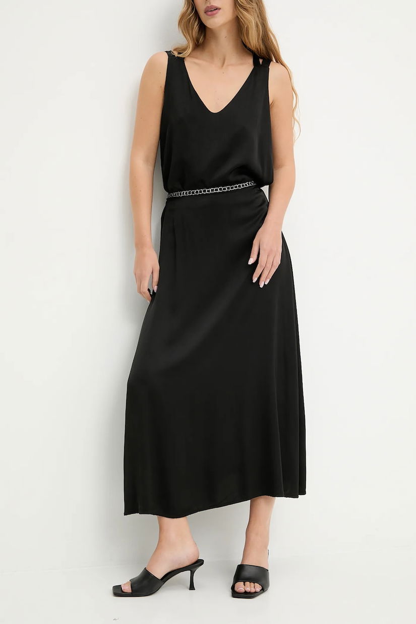 Answear.LAB fusta culoarea negru, midi, evazati