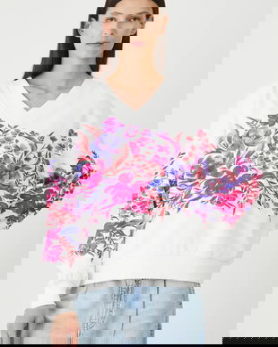 Medicine hanorac de bumbac culoarea alb, cu imprimeu