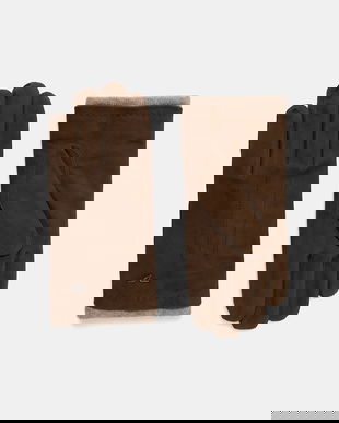 Paul&Shark mănuși din piele de căprioară culoarea maro, 14317200