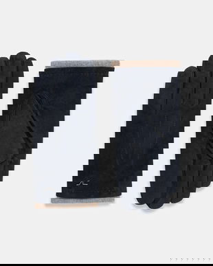 Paul&Shark mănuși din piele de căprioară culoarea bleumarin, 14317200