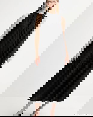 Weekend Max Mara rochie YANG culoarea negru, maxi, evazați, 2525236011600