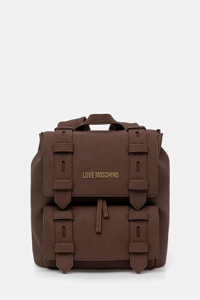 Love Moschino rucsac culoarea maro, mic, uni, JC4172PP1NLB0301