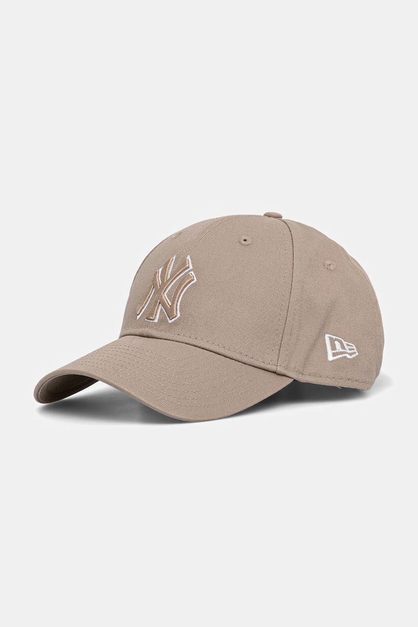 New Era șapcă de baseball din bumbac culoarea bej, 60675524