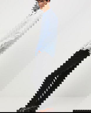 Medicine cămașă din bumbac cu guler italian, regular