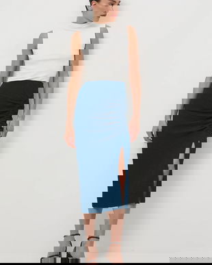 Medicine fustă culoarea verde, midi, drept