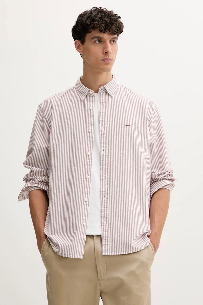 Levi's cămașă din bumbac culoarea bordo, cu guler button-down, relaxed, A7210
