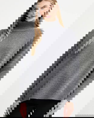 Weekend Max Mara pulover de lână BORGIA culoarea gri, cu guler, 2525366112600