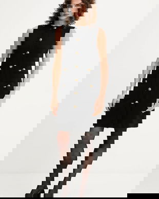 Luisa Spagnoli rochie din lână culoarea negru, mini, drept, 100065