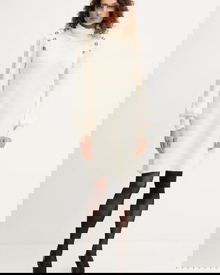 Luisa Spagnoli rochie din lână culoarea bej, mini, drept, 100056