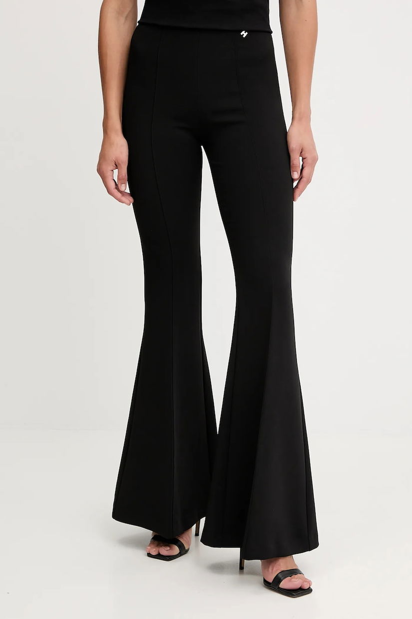 Silvian Heach pantaloni MEDINA culoarea negru, evazați, high waist, GPA25166PA