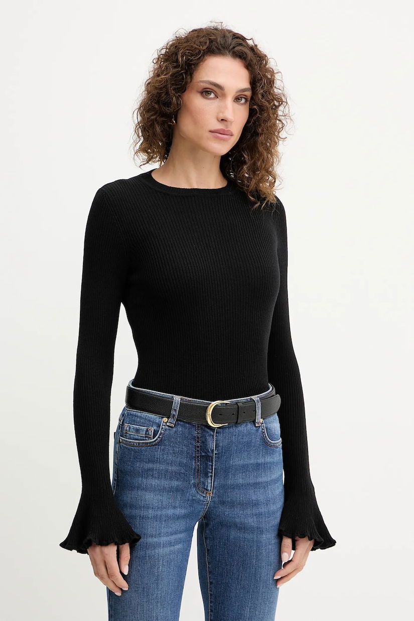 Luisa Spagnoli pulover de lână culoarea negru, light, 100119