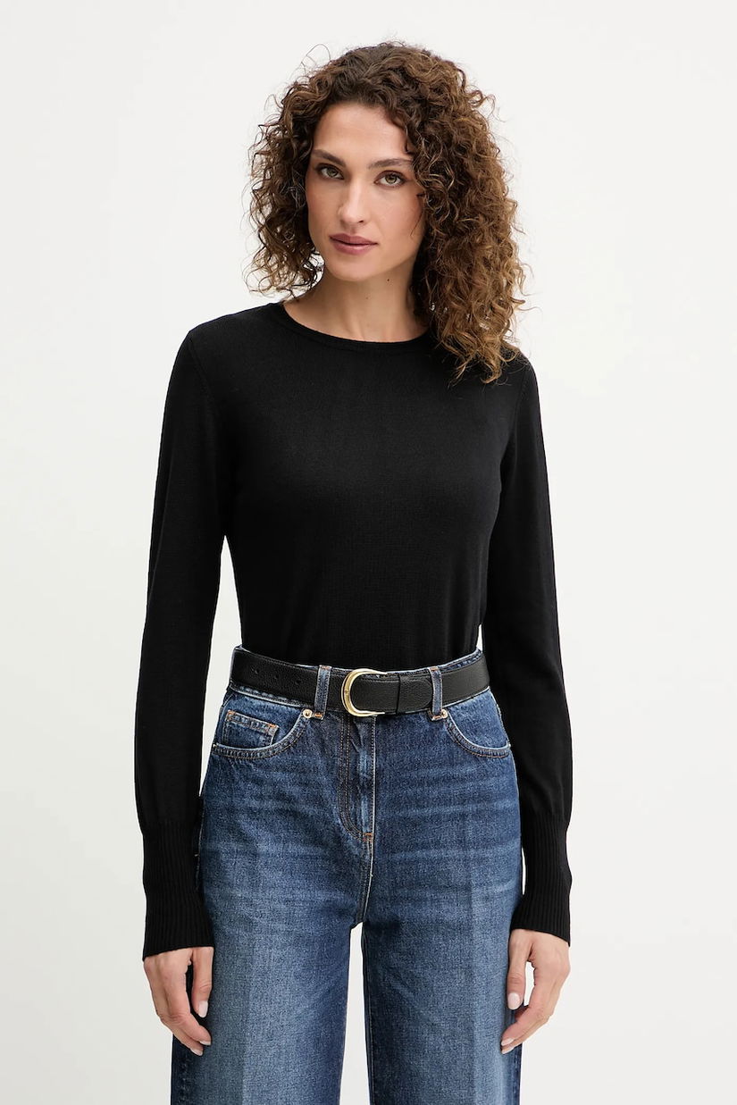 Luisa Spagnoli pulover de lână culoarea negru, light, 100104