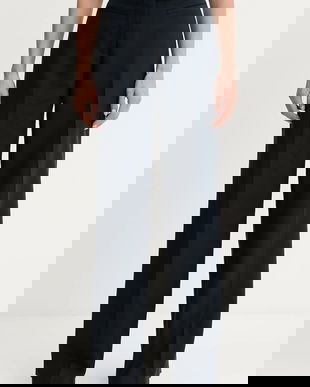 Iceberg pantaloni culoarea bleumarin, lat, high waist, B101 5257