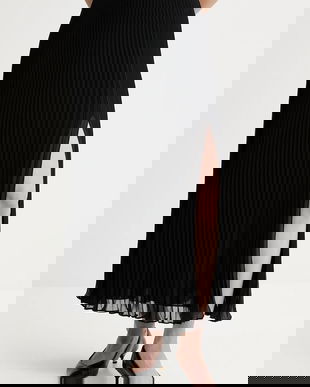 Luisa Spagnoli fustă culoarea negru, maxi, evazați, 542345