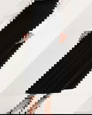 Luisa Spagnoli fustă culoarea negru, maxi, evazați, 542235