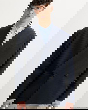 Kenzo geacă de lână culoarea bleumarin, FE65VE1309GE