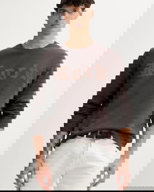 ZADIG&VOLTAIRE hanorac de bumbac culoarea maro, cu imprimeu, JMSS01308