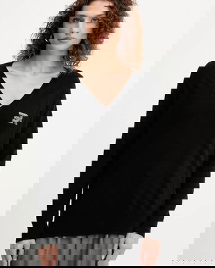 ERMANNO Firenze pulover de lână culoarea negru, light, 57TM055E52