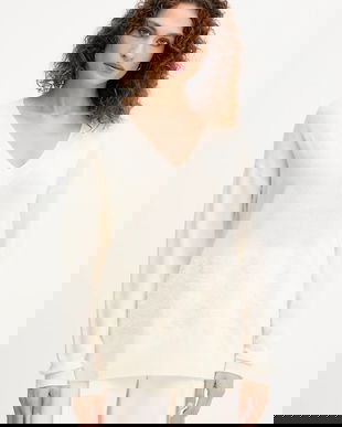 ERMANNO Firenze pulover de lână culoarea bej, light, 57TM049E55