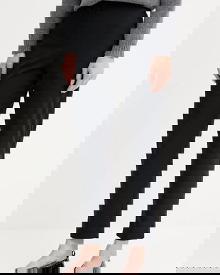 MM pantaloni QUIRINO culoarea negru, drept, high waist, 2526786047600