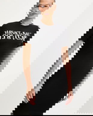 Versace Jeans Couture rochie culoarea negru, mini, mulată, 79HAOE05 CJ02E