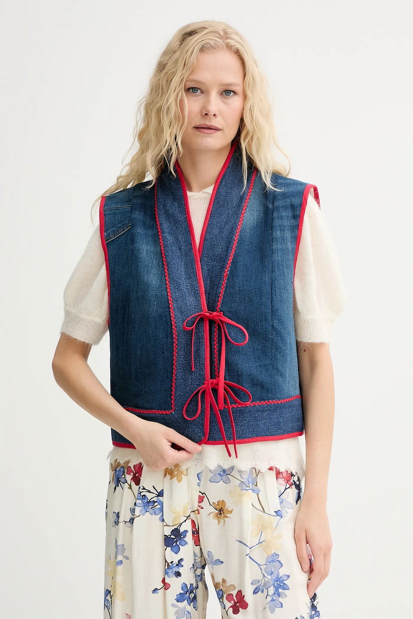Renewed vestă creative upcycling un singur rând de nasturi, Renewed INTU x Answear