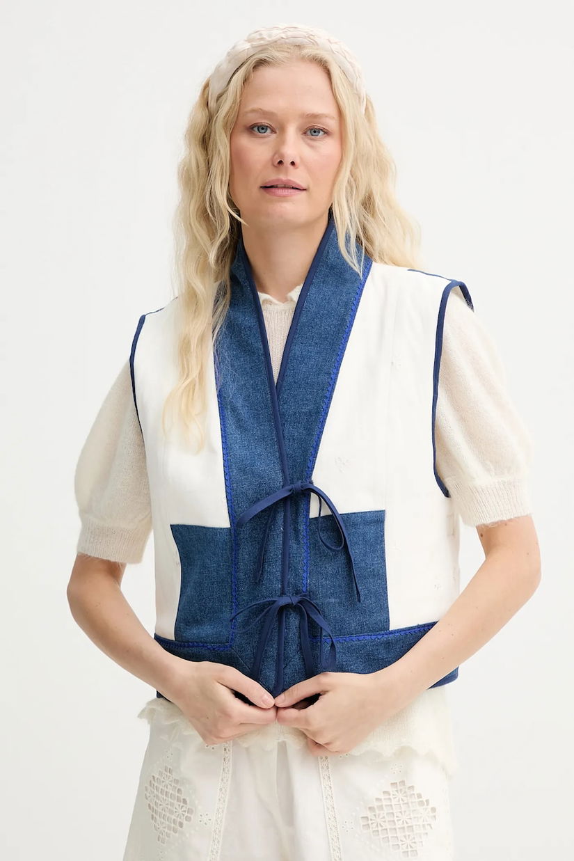 Renewed vestă creative upcycling un singur rând de nasturi, Renewed INTU x Answear