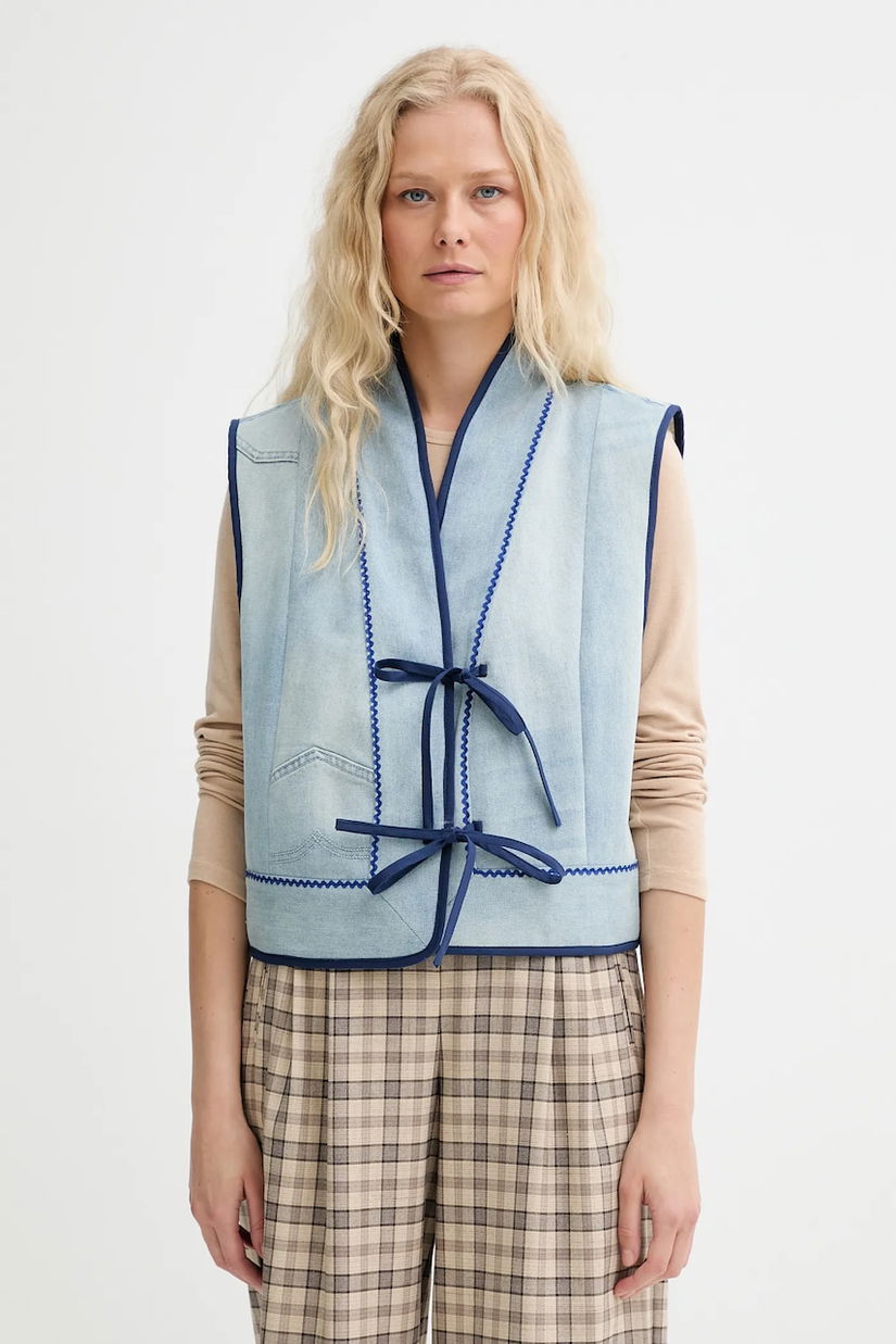 Renewed vestă creative upcycling un singur rând de nasturi, Renewed INTU x Answear