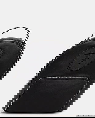 Trussardi ghiozdan de piele culoarea negru, mic, uni, Z658E006087N