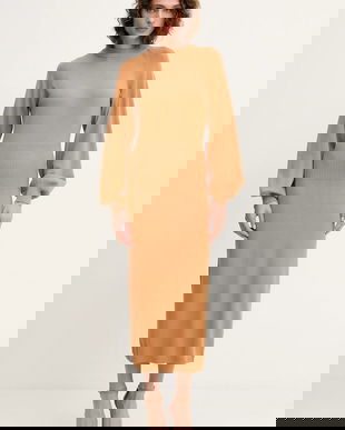 Silvian Heach rochie AMARAT culoarea maro, maxi, drept, GPA25257VE