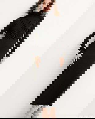 Simona Corsellini rochie culoarea negru, maxi, drept, A25CPAB00601