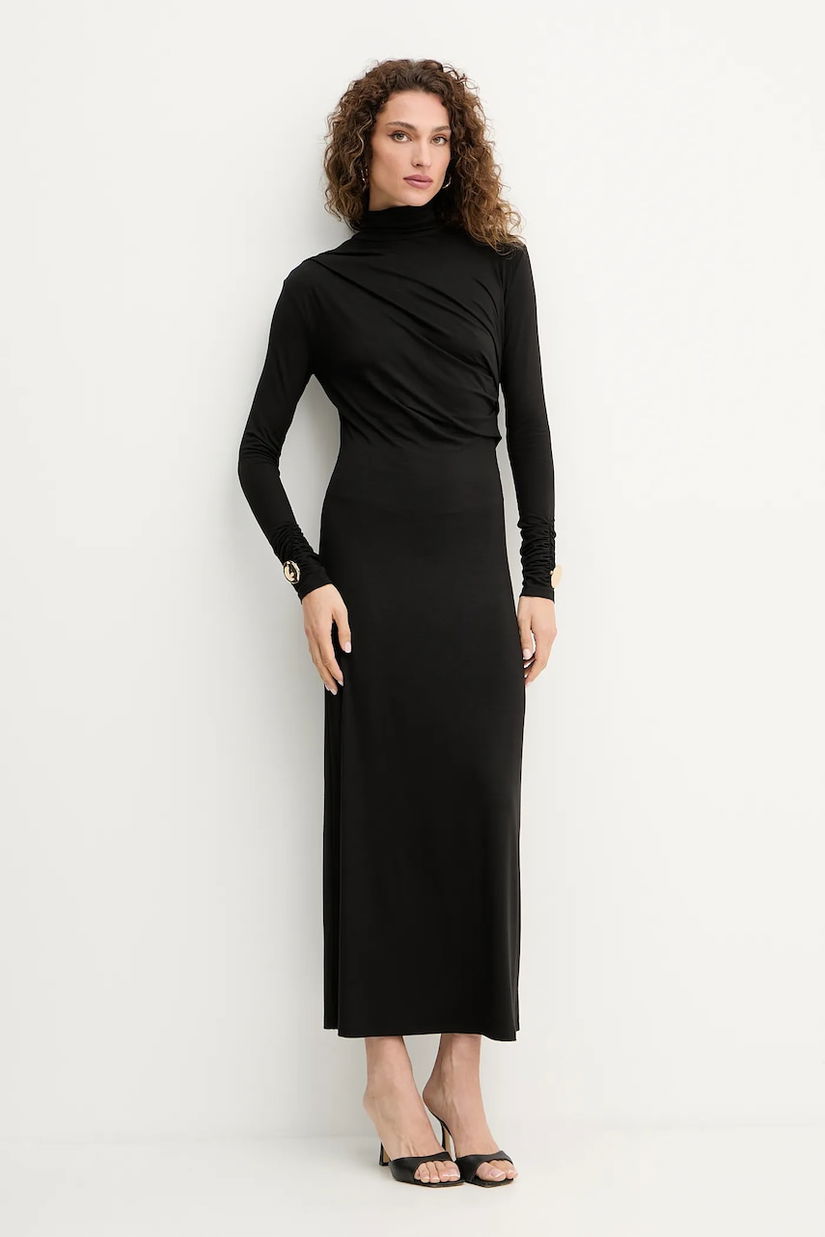 Simona Corsellini rochie culoarea negru, maxi, drept, A25CPAB00601