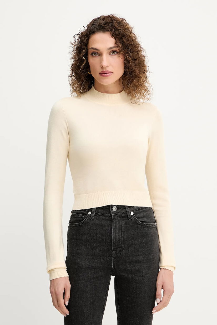 Silvian Heach pulover LOLA culoarea bej, cu turtleneck, GPA25554LU