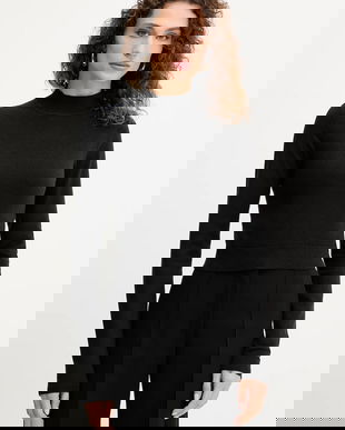 Silvian Heach pulover LOLA culoarea negru, cu turtleneck, GPA25554LU