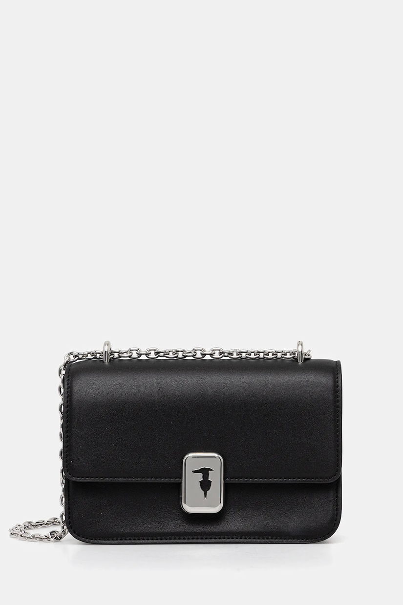 Trussardi geantă de piele culoarea negru, Z603E005980N