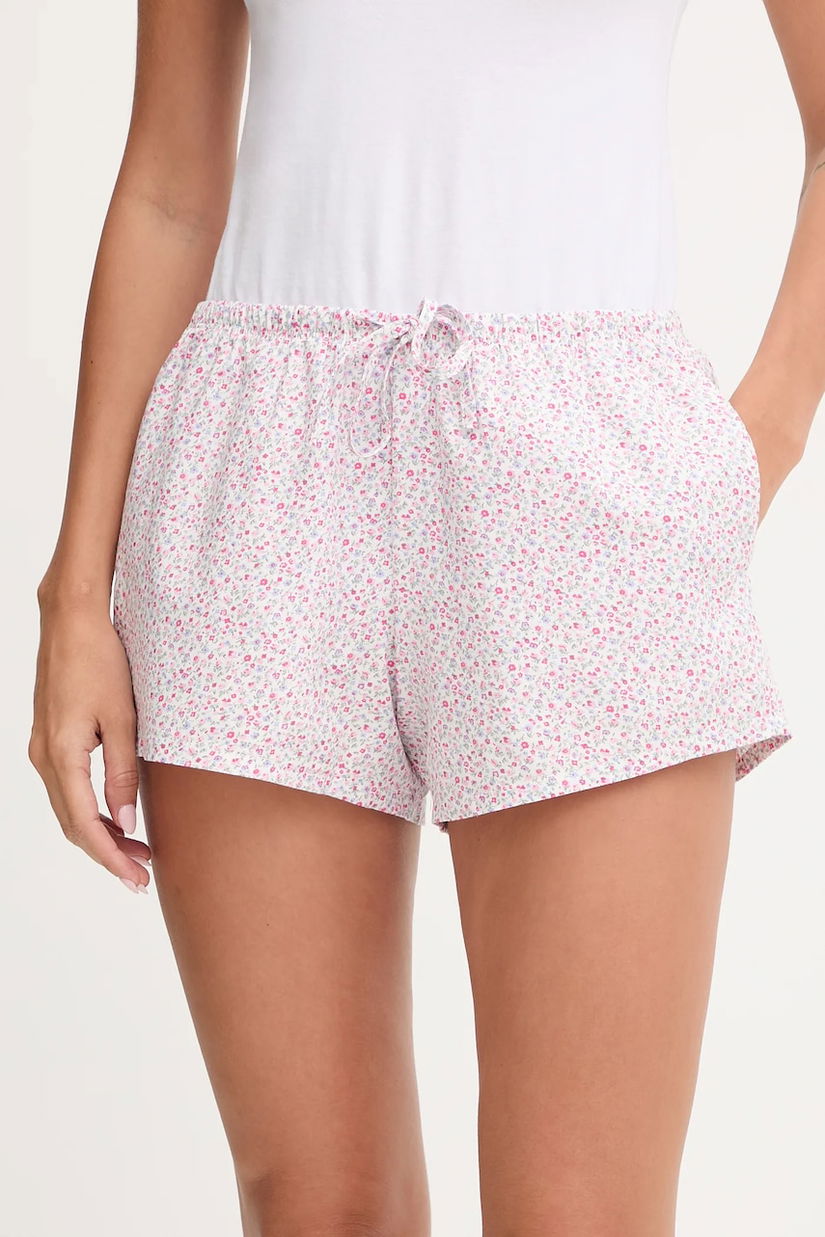 Hollister Co. pantaloni scurți de pijama din bumbac culoarea roz, bumbac, KI346-5076