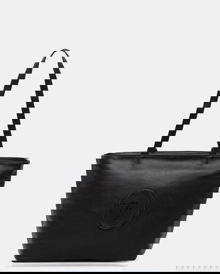 Trussardi geantă de piele culoarea negru, Z644E006025N