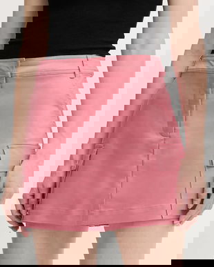 Morgan fustă pantaloni culoarea roz, mini, drept, JITTY