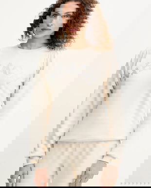 Silvian Heach bluză MARAUL culoarea bej, cu imprimeu, GPA25017FE