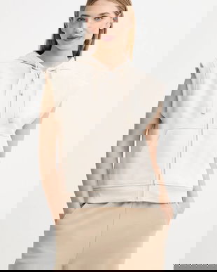 Weekend Max Mara bluză PANK culoarea bej, cu glugă, uni, 2525926041600