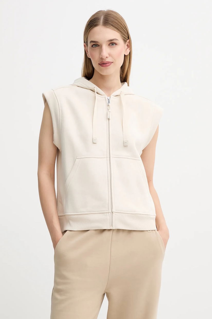 Weekend Max Mara bluză PANK culoarea bej, cu glugă, uni, 2525926041600