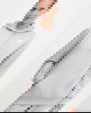 The North Face bluză Simple Dome culoarea gri, cu glugă, melanj, NF0A89EYDYX1